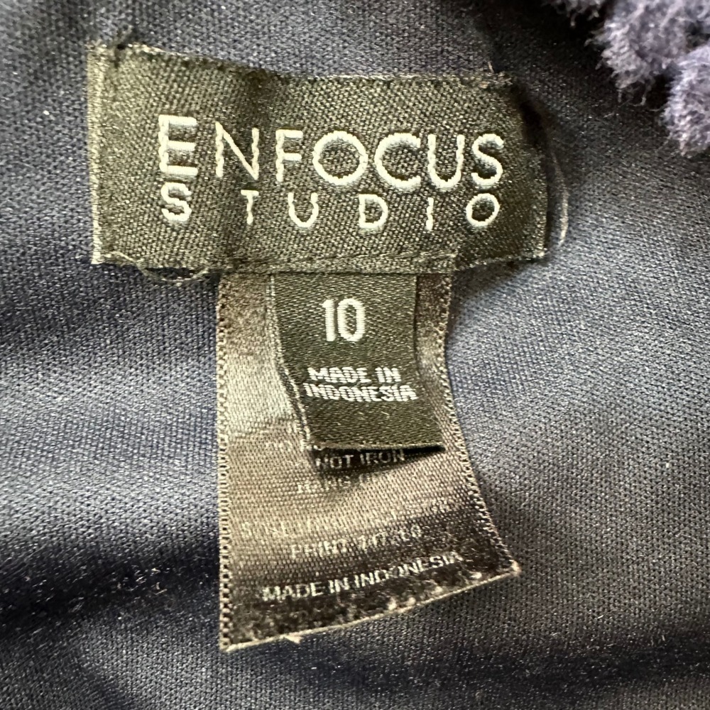 Enfocus Studio Women Navy Orange Medallion Print V-Neck Maxi Dress Size 10 - Picture 6 of 7